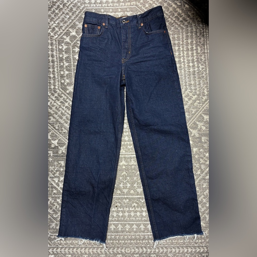 Zara Women's Dark Blue Straight Leg Jeans
